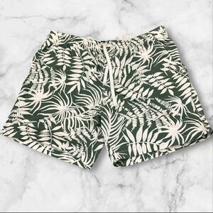 J Crew Mens Dock Beach Cotton Shorts Size X-Large Green White